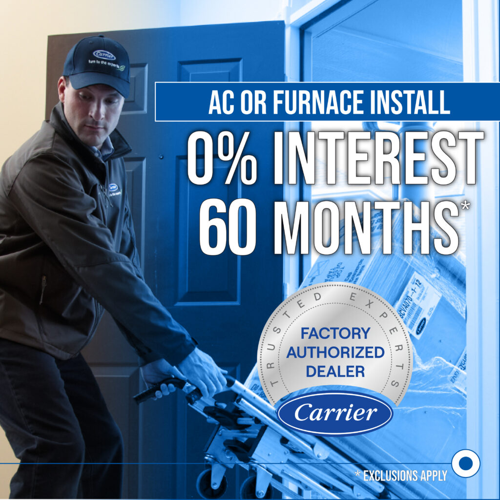 0 percent interest for 60 months Carrier